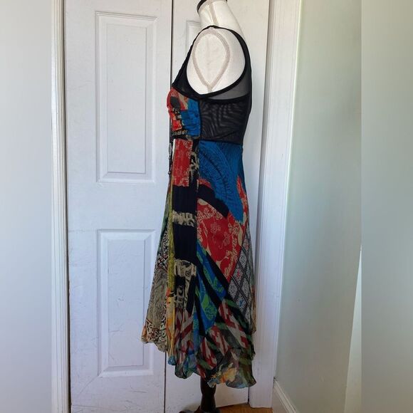 Y2K Save The Queen Mesh Printed Midi Decorated Dress Size M - Picture 8 of 15